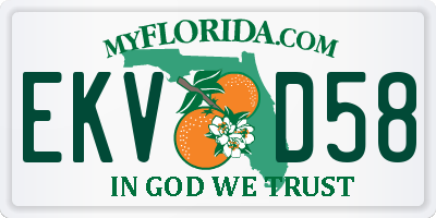 FL license plate EKVD58