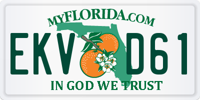 FL license plate EKVD61