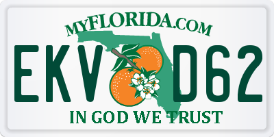 FL license plate EKVD62
