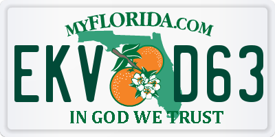 FL license plate EKVD63