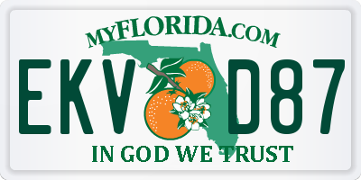 FL license plate EKVD87