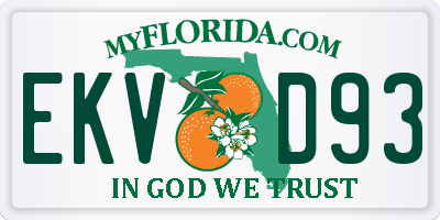 FL license plate EKVD93