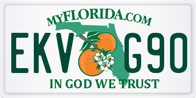 FL license plate EKVG90