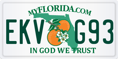 FL license plate EKVG93