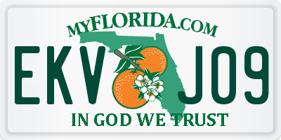 FL license plate EKVJ09