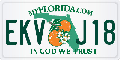 FL license plate EKVJ18