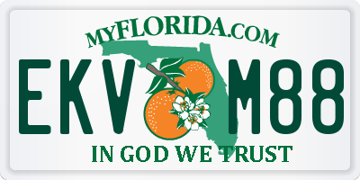 FL license plate EKVM88