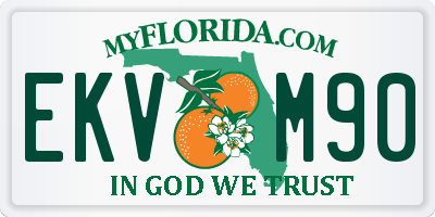 FL license plate EKVM90