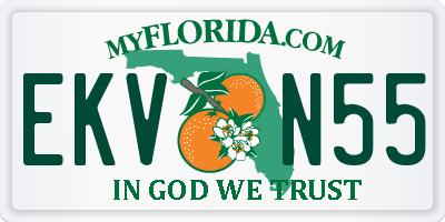 FL license plate EKVN55