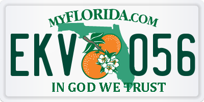 FL license plate EKVO56