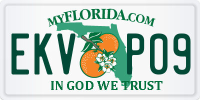 FL license plate EKVP09