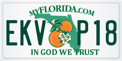 FL license plate EKVP18