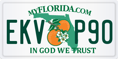 FL license plate EKVP90