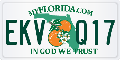 FL license plate EKVQ17