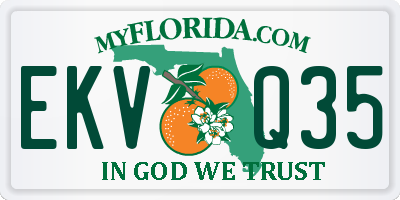 FL license plate EKVQ35