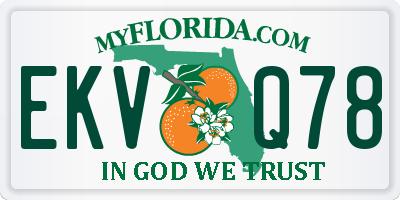 FL license plate EKVQ78