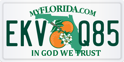 FL license plate EKVQ85