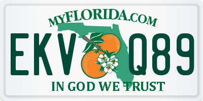 FL license plate EKVQ89