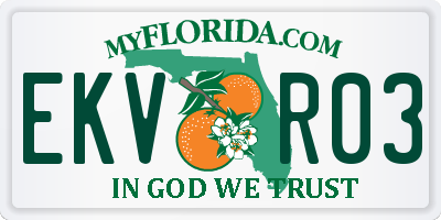 FL license plate EKVR03