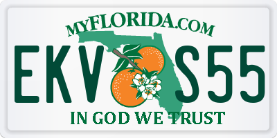 FL license plate EKVS55