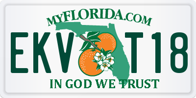FL license plate EKVT18