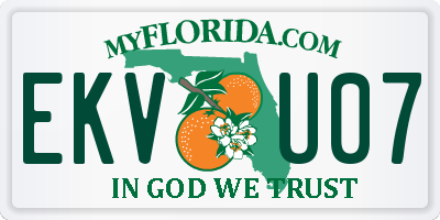 FL license plate EKVU07