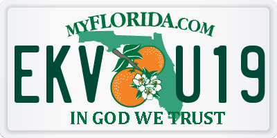 FL license plate EKVU19