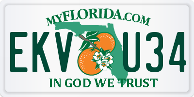 FL license plate EKVU34