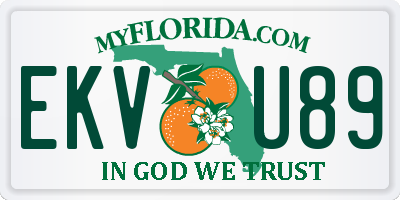 FL license plate EKVU89