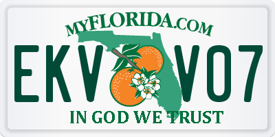 FL license plate EKVV07