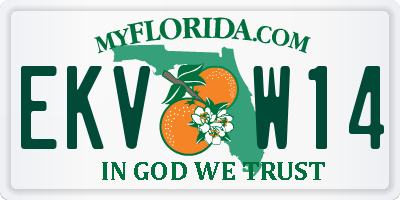 FL license plate EKVW14