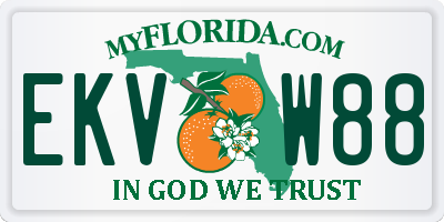 FL license plate EKVW88