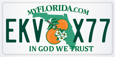 FL license plate EKVX77
