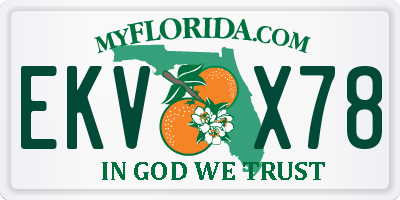 FL license plate EKVX78