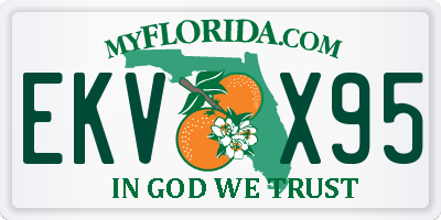 FL license plate EKVX95