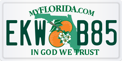 FL license plate EKWB85