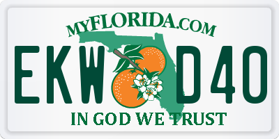 FL license plate EKWD40