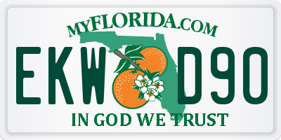 FL license plate EKWD90