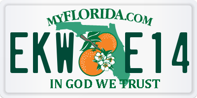 FL license plate EKWE14