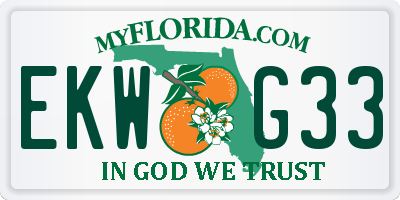 FL license plate EKWG33