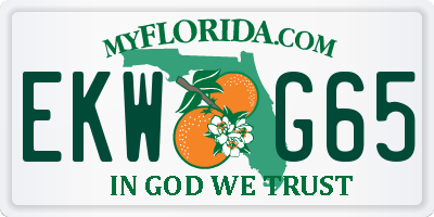 FL license plate EKWG65