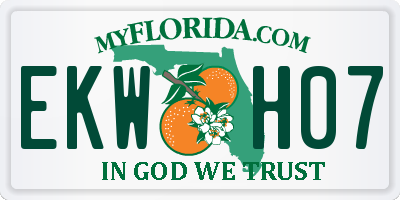 FL license plate EKWH07