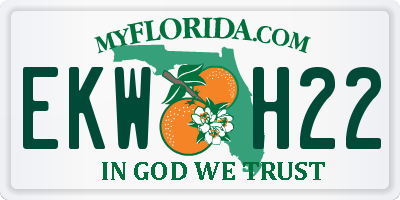 FL license plate EKWH22