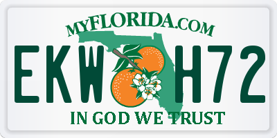 FL license plate EKWH72
