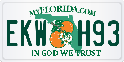 FL license plate EKWH93