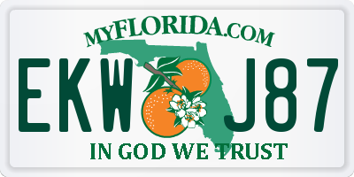 FL license plate EKWJ87