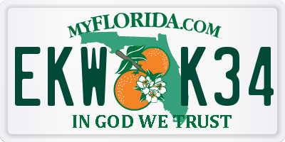FL license plate EKWK34