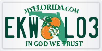 FL license plate EKWL03
