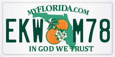 FL license plate EKWM78