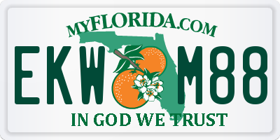 FL license plate EKWM88